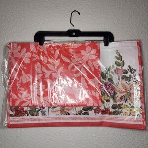 Reusable Tote Set Melon Mambo Multicolored Floral and Coral/White Floral NIB